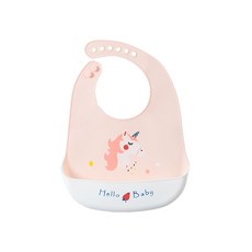 스타빈 큐트캐릭터 실리콘 턱받이, 유니콘, 1개, 1매