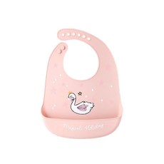 스타빈 큐트캐릭터 실리콘 턱받이, 백조, 1개, 1개입