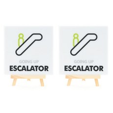 Garden in the City 壓克力上行電扶梯指示牌 130 W-42 2入, 白色, 1個