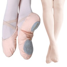 KidsBalletMall Allongé 芭蕾舞鞋 SM7 + 有腳褲襪 L, 淺桃色, 235