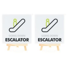 Garden in the City 壓克力下行手扶梯標示牌 180 W-44 2入, 白色, 1個