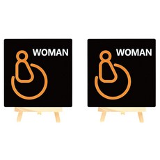 Garden in the City 壓克力女性無障礙洗手間標示牌 180 B-4 2p, 黑色, 1個