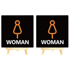 Garden in the City 壓克力女廁標示牌 180 B-2 2入, 黑色, 1個