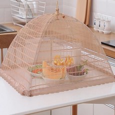 Maruato 大型餐桌罩 飯菜罩 食物罩 一鍵式 10 方形 咖啡色, 1個