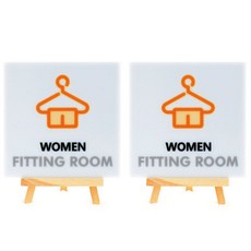 Garden in the City 壓克力女士試衣間標示牌 130 W-7 2p, 白色, 1個