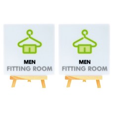 Garden in the City 壓克力男士更衣室標示牌 180 W-6 2入, 白色, 1個