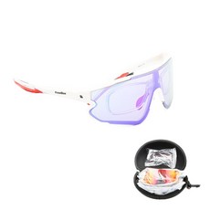 찐노마진몰 자전거 고글 3종 세트, 12 화이트(고글), 풀블루, 편광, 투명(필름), 1개