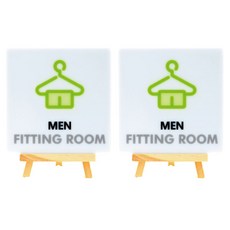 Garden in the City 壓克力男士試衣間標誌牌 130 W-6 2入, 白色, 1個