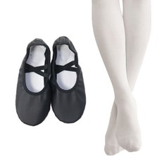 皮革芭蕾舞鞋+緊身褲, 黑色（皮革芭蕾舞鞋），白色（Yubal 緊身衣）, 255