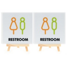 Garden in the City 壓克力廁所標示牌 180 W-5 2p, 白色, 1個