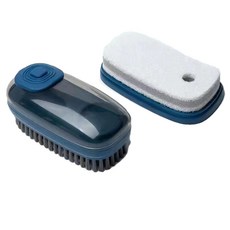 快潔生活 廚房鍋具清潔洗滌多功能可添加洗劑刷 + 海綿刷頭組, 05 藍色, 1套