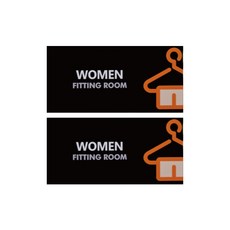 도시정원 아크릴 여자탈의실 표지판 가로형 2p, 블랙(B-68)