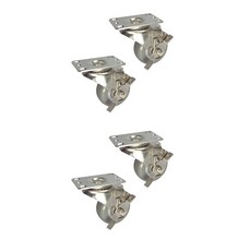 MASTER.S DS 22 系列不銹鋼輕型腳輪 DS 2230 PUP-BK 7.6 cm 不銹鋼聚氨酯（灰色） Flat-B/K (BK), 4個