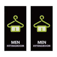 도시정원 아크릴 남자피팅룸 표지판 세로형 2p, 블랙(B-6)