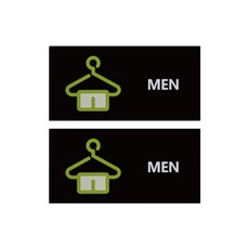 도시정원 아크릴 남자피팅룸 표지판 가로형 2p, 블랙(B-6)