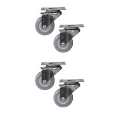 MASTER.S 不鏽鋼輕型橡膠滑輪 DS 2230 MRP-S 平轉式 灰色 7.6cm, 4個