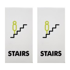 Garden in the City 壓克力樓梯標誌牌 直式 2入, 白色(W-41)