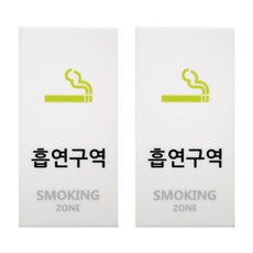 도시정원 아크릴 흡연구역 표지판 세로형 2p, 화이트(W-70)