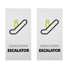 Garden in the City 壓克力下行手扶梯標示牌 直式 2入, 白色(W-44)