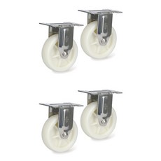 MASTER. S DS 22 系列 不鏽鋼輕量型腳輪 DS 2240 NYL-R 10.1cm 不鏽鋼尼龍 (白色) 固定 (R), 4個