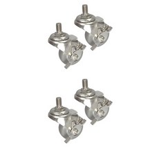 MASTER. S DS 22 系列 不鏽鋼輕量型腳輪 DS 2230 MRP-BT BK 7.6cm 不鏽鋼 灰色橡膠 (灰色) 螺栓-B/K, 4個