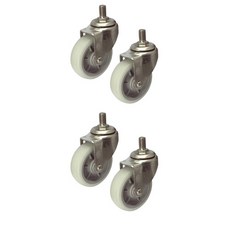 MASTER. S DS 22 系列 不鏽鋼輕量型腳輪 DS 2240 ELP-BT 10.1cm 不鏽鋼 靜音 (白色) 螺栓-(BT), 4個