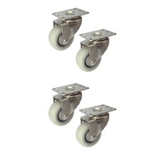 MASTER. S DS 22系列 不銹鋼輕量型腳輪 DS 2230 ELP-S 7.6cm 不銹鋼靜音 (白色) 平板-旋轉(S), 4個