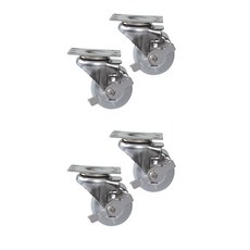 MASTER.S 不鏽鋼輕型橡膠滑輪 DS 2230 MRP-BK 平轉式 灰色 7.6cm, 4個