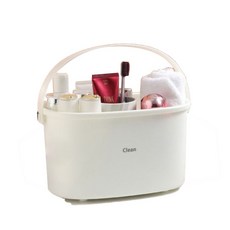 Qrang Across地板圓點排水簡約沐浴籃 白色 YJ41, 1個