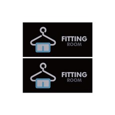 Garden in the City 壓克力試衣間標示牌 橫式 2入, 黑色(B-8)