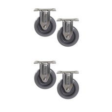 MASTER. S DS 22系列 不鏽鋼輕量型腳輪 DS 2240 MRP-R 10.1cm 不鏽鋼 灰色橡膠 (灰色) 固定 (R), 4個