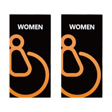 도시정원 아크릴 여자장애인화장실 표지판 세로형 2p, 블랙(B-4)