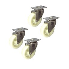 MASTER.S DS 22 系列不銹鋼輕型腳輪 DS 2240 NYL-S 10.1cm 不銹鋼尼龍（白色） 平轉（S）, 4個