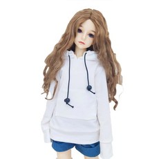 BJD球形關節娃娃專屬連帽上衣 55~60cm, 03白色