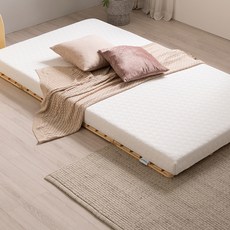 퓨어셀 양면사용 두툼 토퍼 일자형 매트리스 + 보관용 밴드, 화이트, 11cm