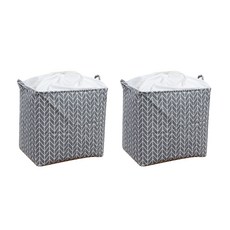 ALL HI 可折疊方形衣物收納洗衣籃, 08 灰色箭頭, 2個