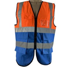 미화부장 투컬러 스티치 형광 안전조끼 02 주황색, 1개