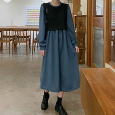 PAPERMENTS 露背長版連衣裙, 藍色