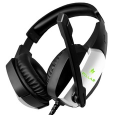 PILLAR RGB LED 電競耳機麥克風, PILLAR V10, 黑色