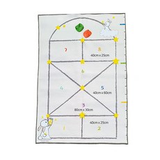 孩童跳房子遊戲墊, 白色