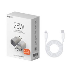 MACROID PPS直流電源超高速有線充電器 C TO I8 25W + 傳輸線, 白色, 1套