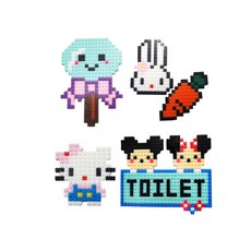 Block N Story 10mm拼豆包裝 貓 小+棒棒糖+兔子胡蘿蔔+廁所, 混色