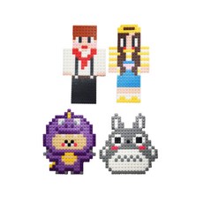 Block N Story 10mm Deform Block包裝 方形男孩+方形女孩+紫色熊+灰色兔子, 混色