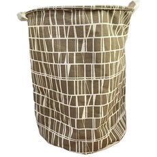 wable 可折疊收納洗衣籃, 21 卡其棕色格紋, 1個