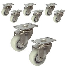 MASTER. S 不銹鋼腳輪 輕量型 DS 22系列 3 靜音 白色 平板 旋轉S DS 2230 ELP-S, 8個