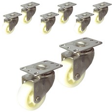 MASTER. S 不鏽鋼腳輪 輕量型 DS 22 系列 3 尼龍 白色 平板 旋轉S DS 2230 NYL-S, 8個