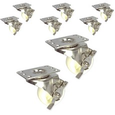 MASTER. S 不銹鋼腳輪 輕量型 DS 22 系列 3 尼龍 白色 平板 B K DS 2230 NYL-BK, 8個