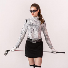 NEVERMINDALL 女士 MARBLE 寬鬆領口龜甲 T恤