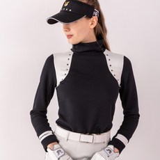 NEVERMINDALL 女款邊肩絎縫高領衣