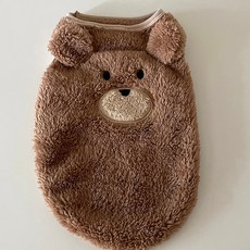 bydamsoomi 狗狗萌熊刷毛背心, 棕色